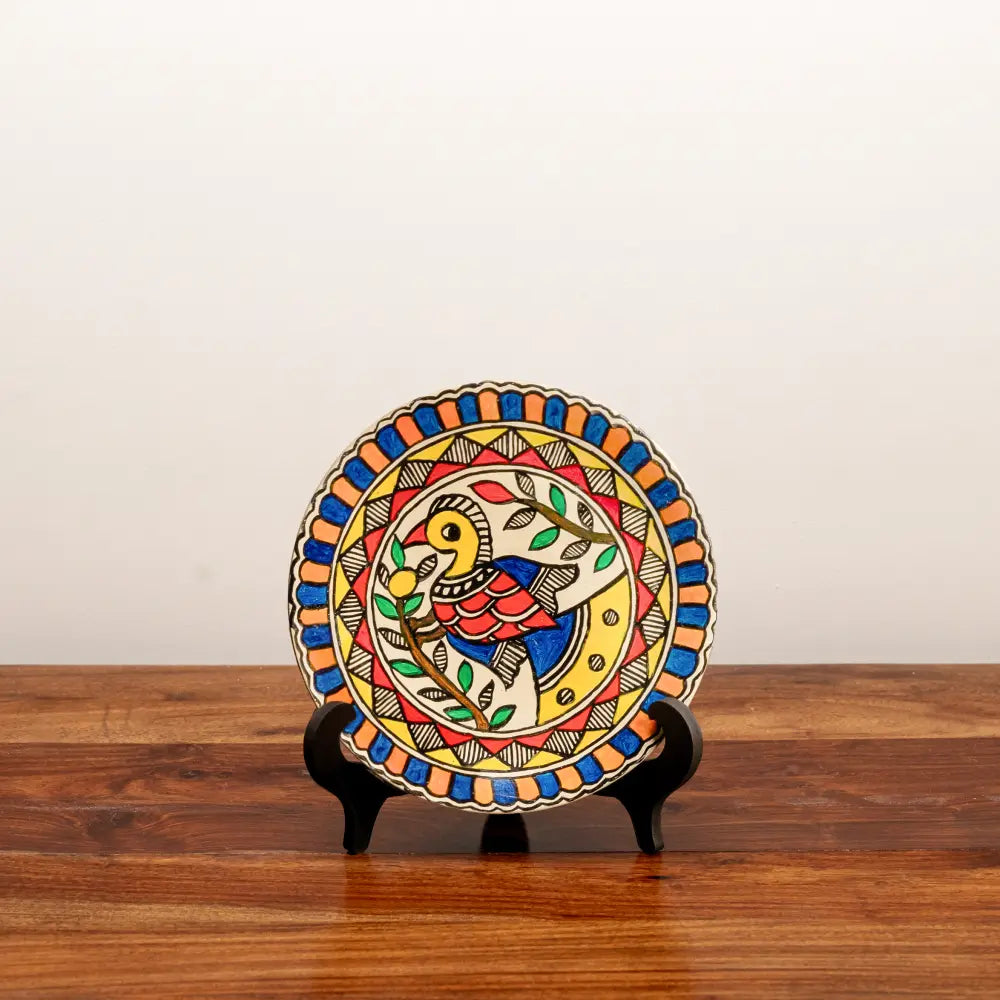 Madhubani Mayur (Peacock) Decor Plate