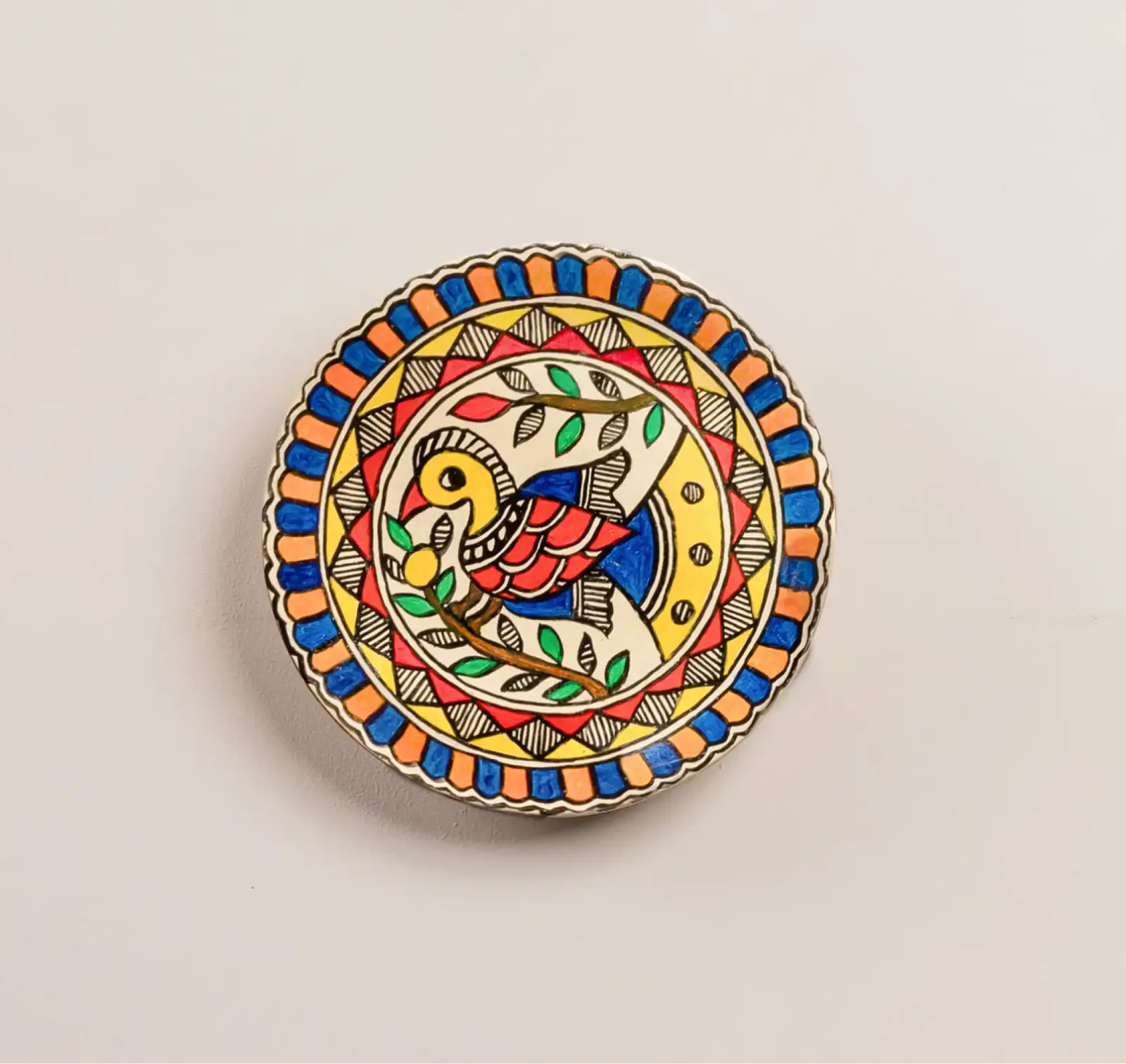 Madhubani Mayur (Peacock) Decor Plate