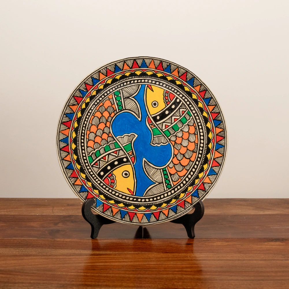 Madhubani Matsya (Fish) Decor Plate 2