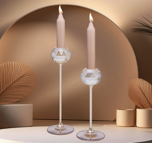 Twinning Candle Holders in Crystal