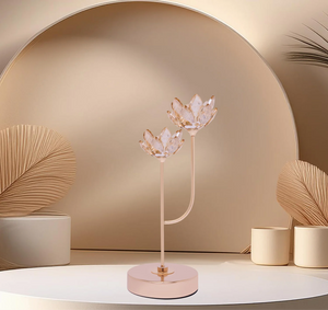 Duo Crystal Flower Candle Holder