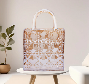 Glass Tote Bag Vase - Rectangle