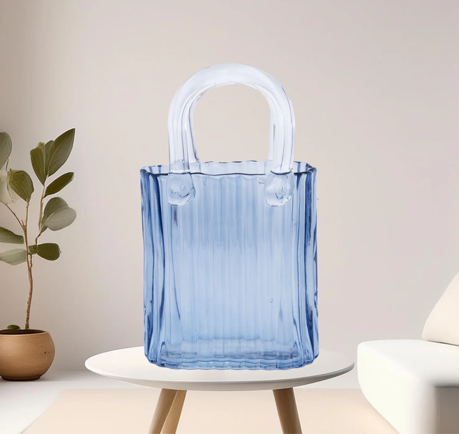 Glass Tall Lined Bag Vase