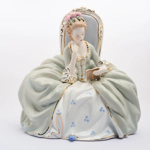 VICTORIAN LADY SITTING & READING