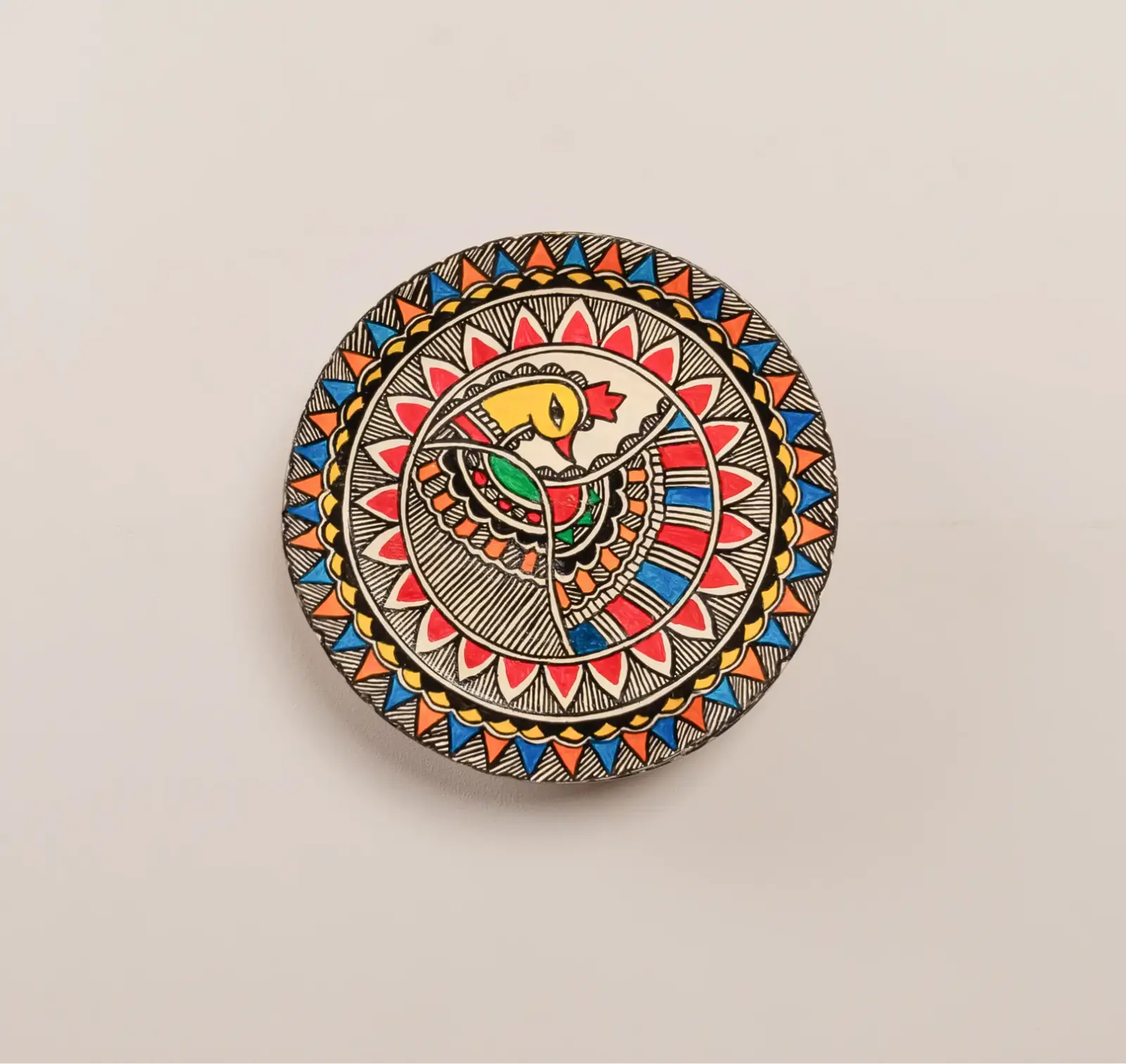 Madhubani Mayur (Peacock) in Splendor Decor Plate