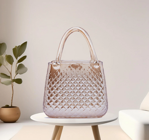 Glass Tote Bag Vase - Textured