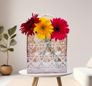 Glass Tote Bag Vase - Rectangle