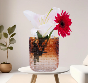 Glass Tote Bag Vase - Medium - Textured
