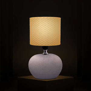 3D Printed Table Lamp, Shade Theme: Scales, Ceramic Elegance