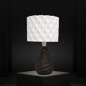 3D Printed Table Lamp, Shade Theme: Diamond, Ceramic Pear