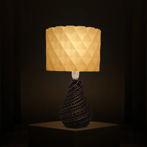 3D Printed Table Lamp, Shade Theme: Diamond, Ceramic Pear